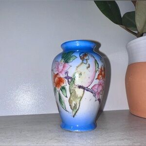 Vintage Blue Parrot Miniature Vase | Occupied Japan | Circa 1940